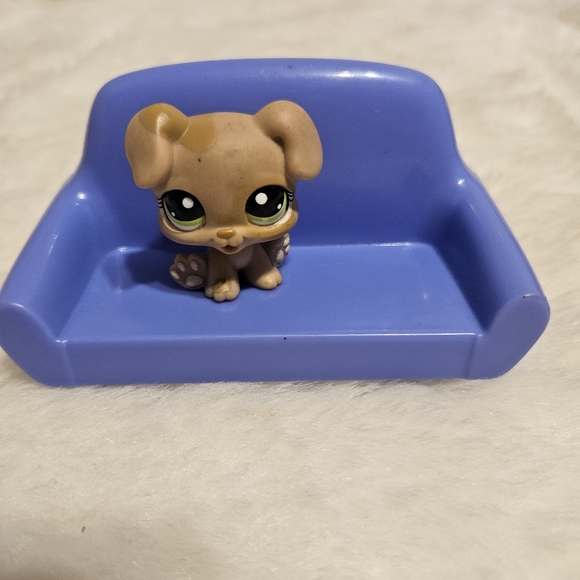 Littlest Pet Shop Tan Brown Baby Boxer Puppy Green Eyes LPS Rare - Picture 1 of 7